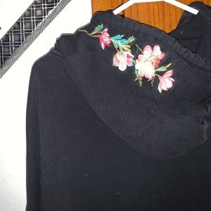 black cropped hoodie
